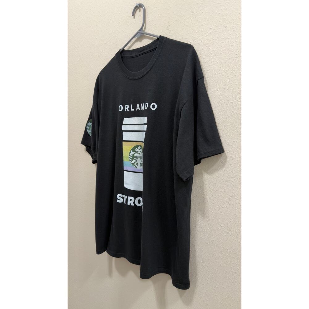 Starbucks "Orlando Strong" Pride Graphic T-Shirt Men's Size Large Black - Picture 3 of 4